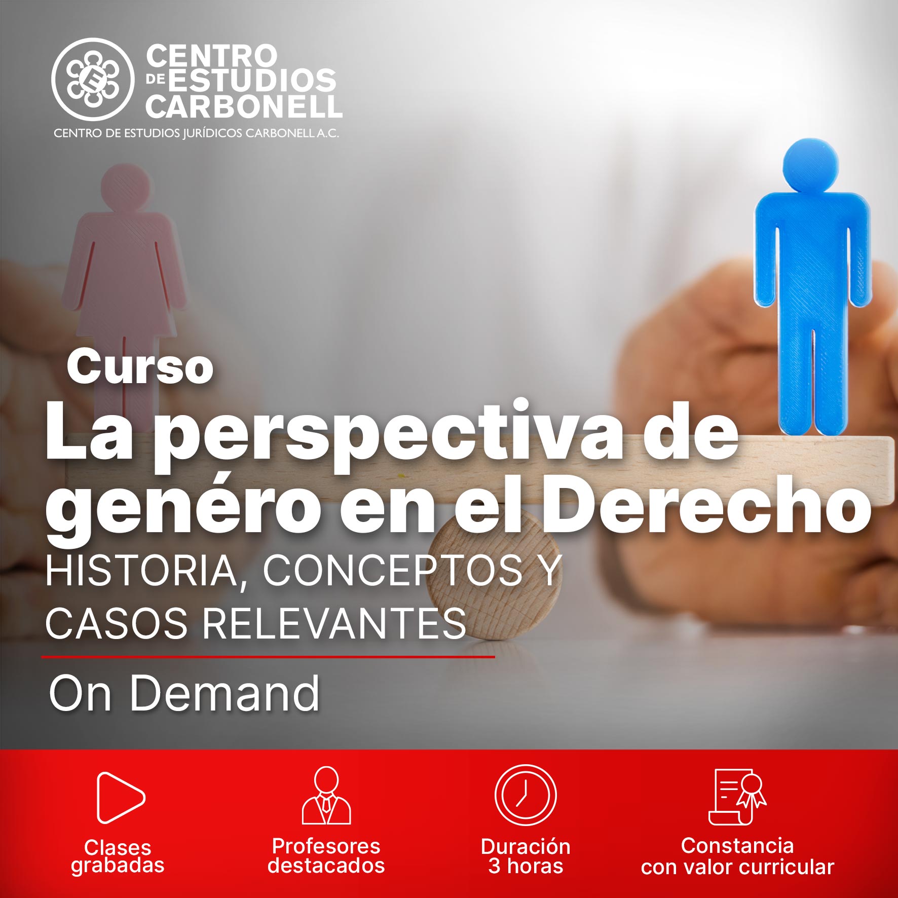 Estudiante trabajando en una computadora, interesado en un diplomado en Juicio de Amparo, con información visual sobre el curso.