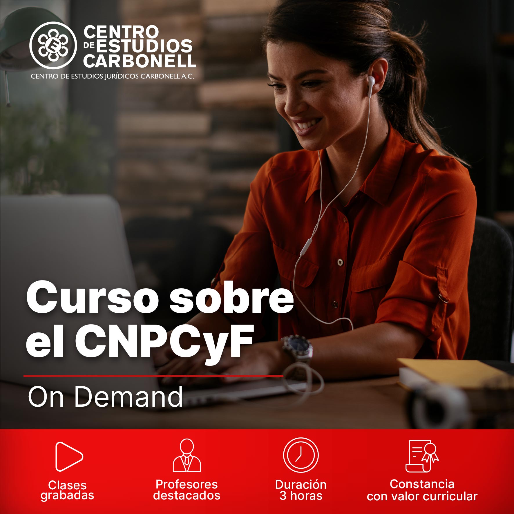 Cartel del 1er Congreso Nacional de Derecho Penal, con la fecha 16 de agosto de 2025 en CDMX y el sitio web centrocarbonell.online.